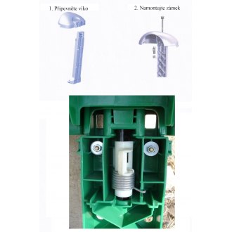 Venkovní odpadový koš DINOVA,­ zelený,­ 50l,­ plastový