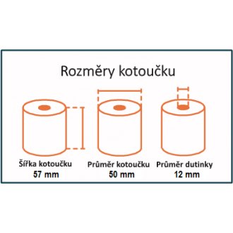 Pokladní termo kotoučky 57/50mm,&shy; cca 28 bm,&shy; 10 roliček