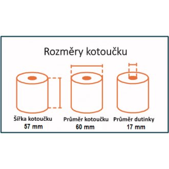 Pokladní termo kotoučky 57/60mm,&shy; cca 40 bm,&shy; 10 roliček